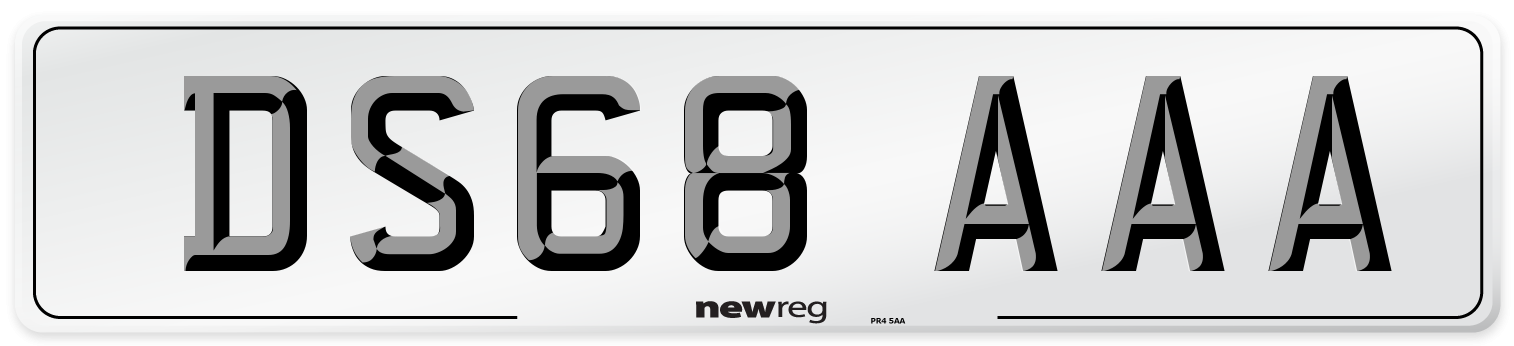 DS68 AAA Number Plate from New Reg